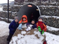 Kids all bundled up