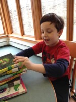 Ryan picking out books