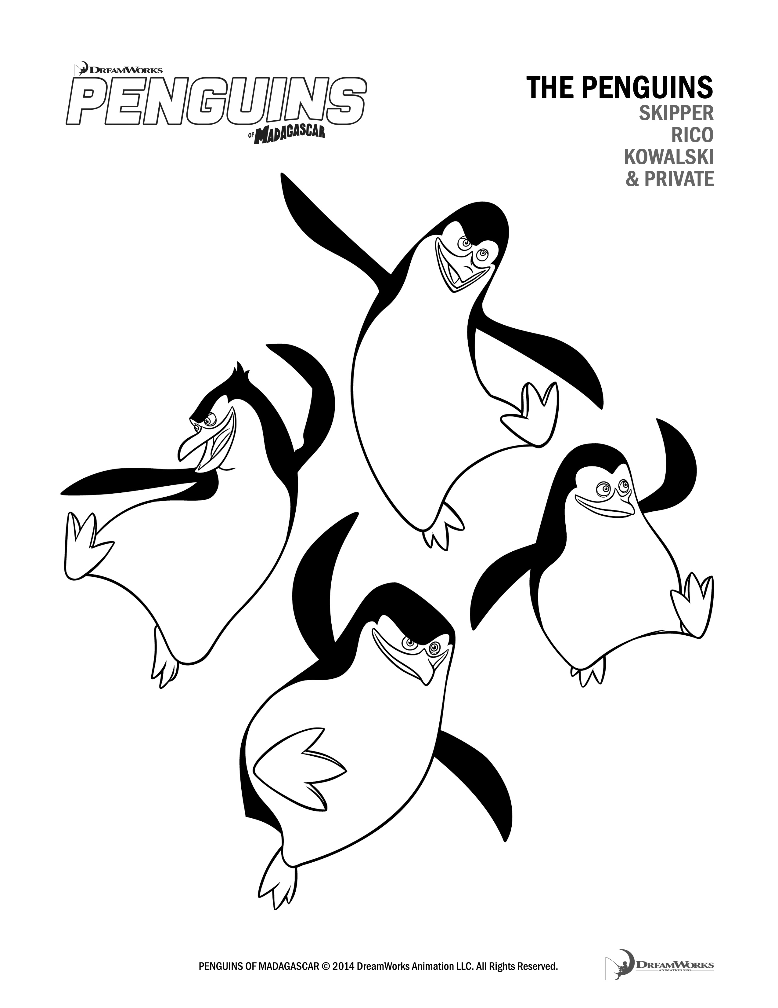madagascar penguins coloring pages - photo #33