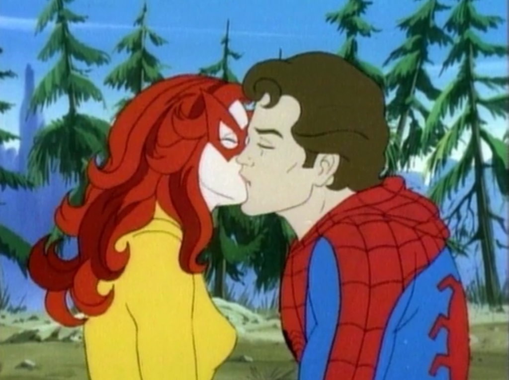Spider-Friends Make-Out Session Spider-Man Kiss