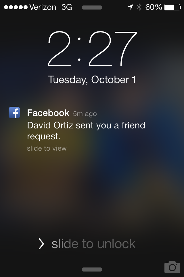 David Ortiz Facebook Friend Request