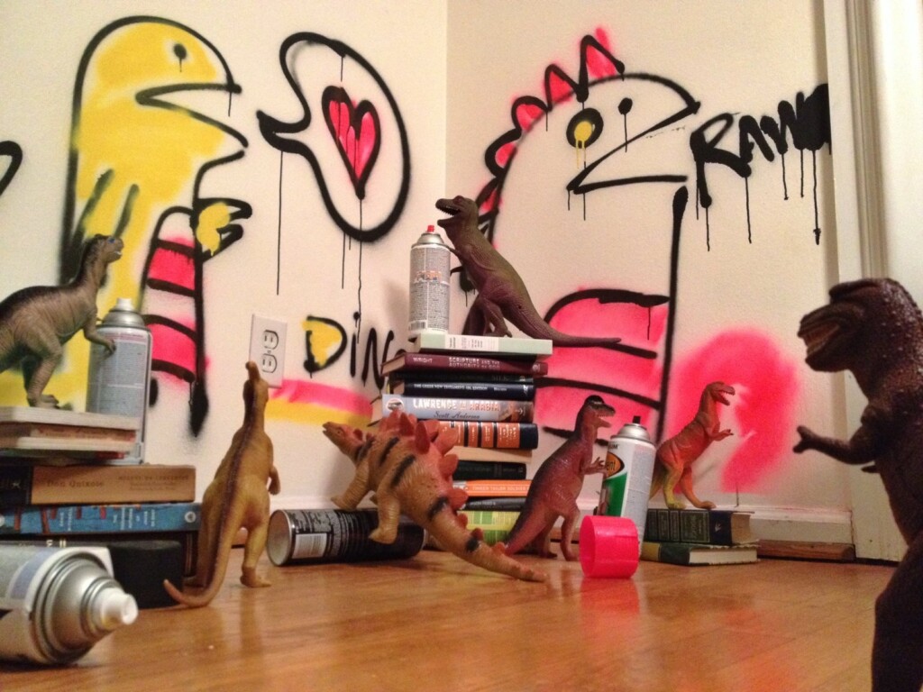 #Dinovember spray paint