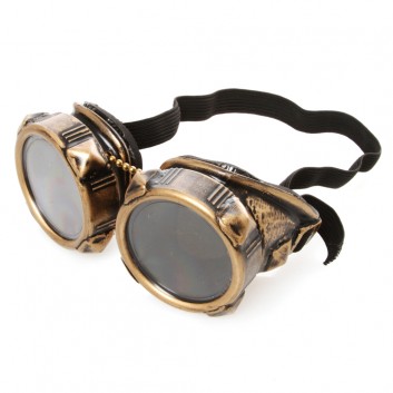 Brass-Colored Steampunk Goggles with Studs