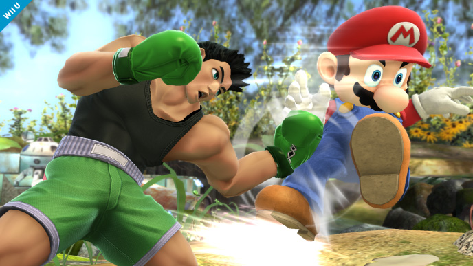 Little Mac punches Mario Smash Bros for the Wii U