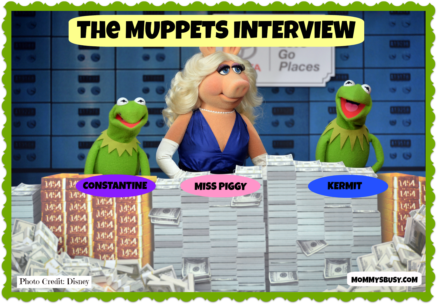 Muppets Most Wanted interview with Kermit, Miss Piggy and Constantine