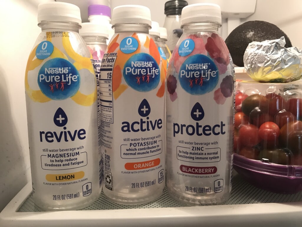 Nestlé Pure Life+ in the fridge