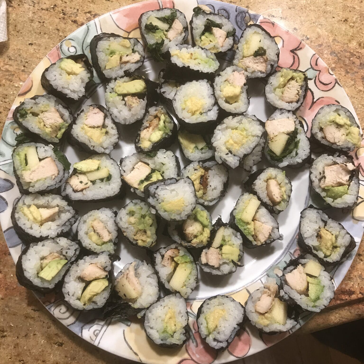 Avocado and Chicken Sushi Rolls