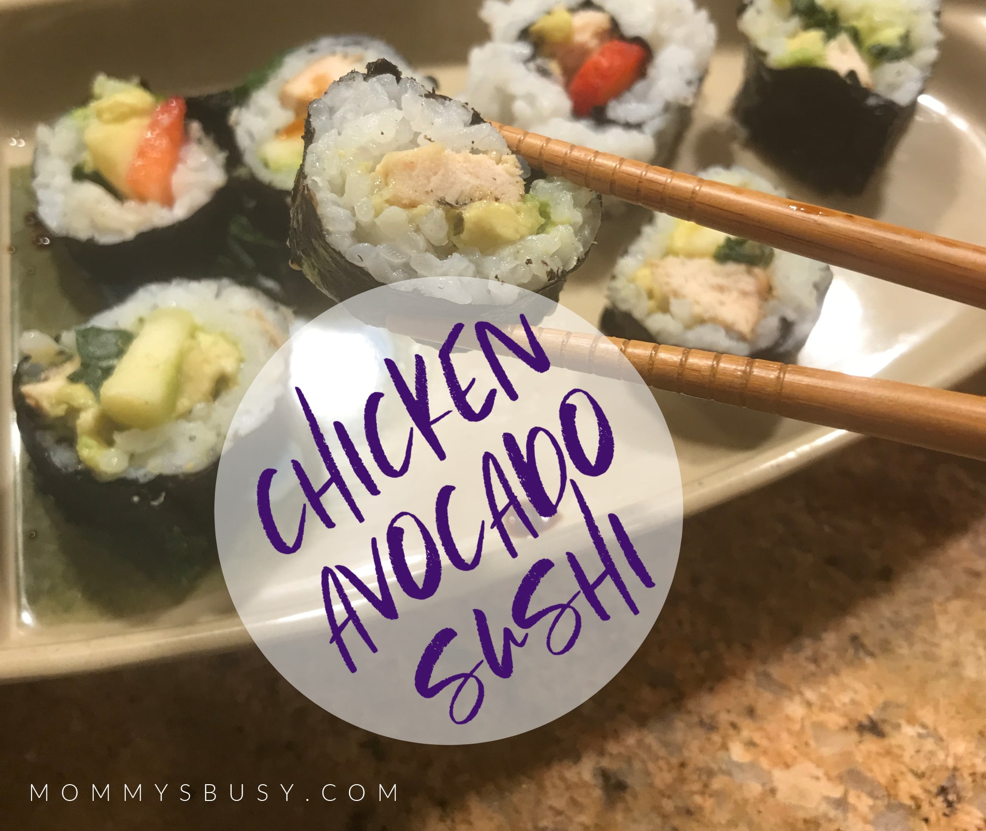 avocado chicken sushi