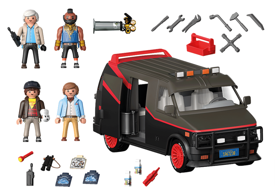 Everything that comes with the Playmobil A-Team van