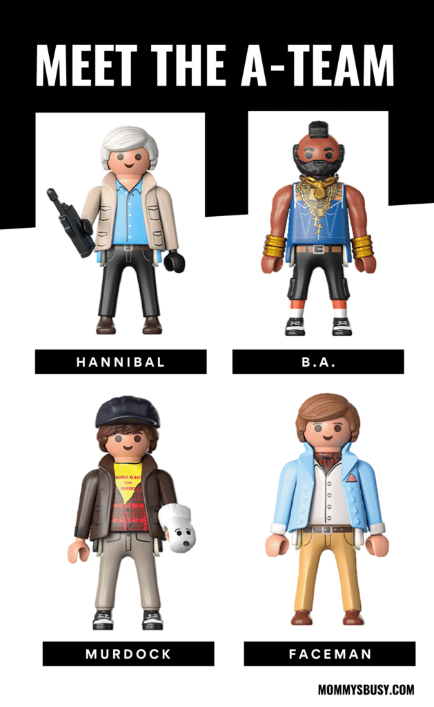 The characters in the Playmobil A-Team