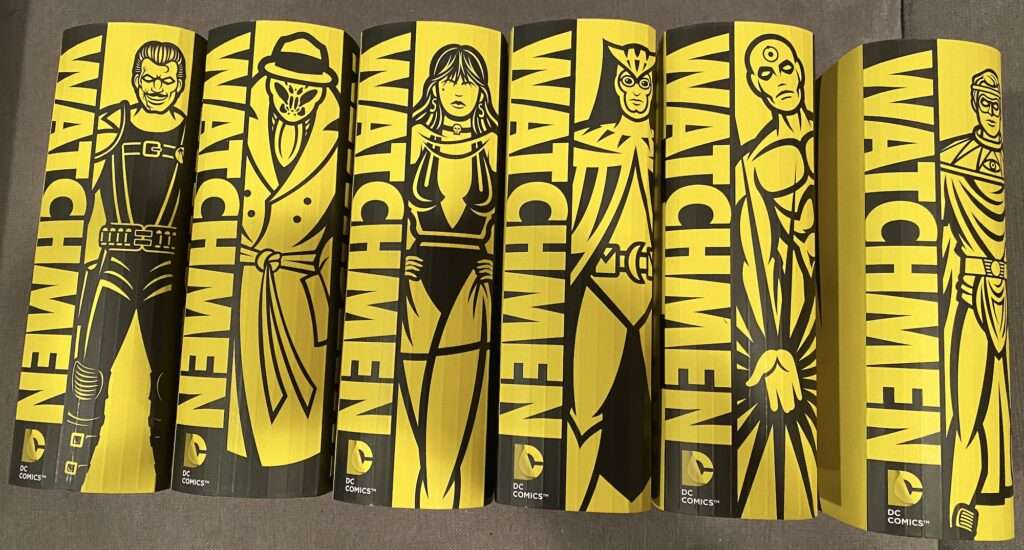 Matty Collector clamshell packaging for the Watchmen