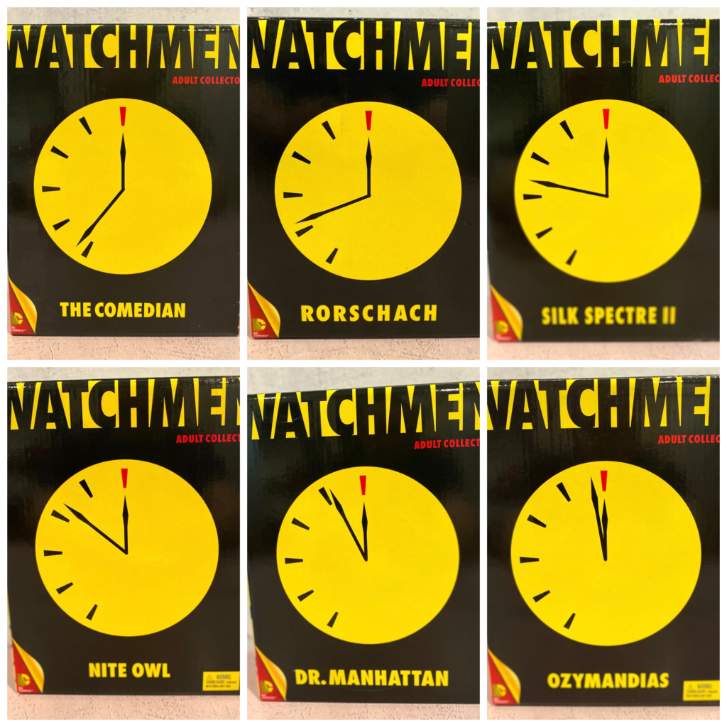 All 6 Watchmen figures boxes
