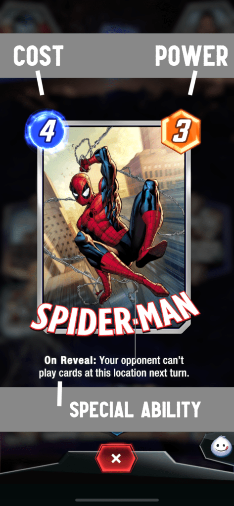 Marvel Snap card description