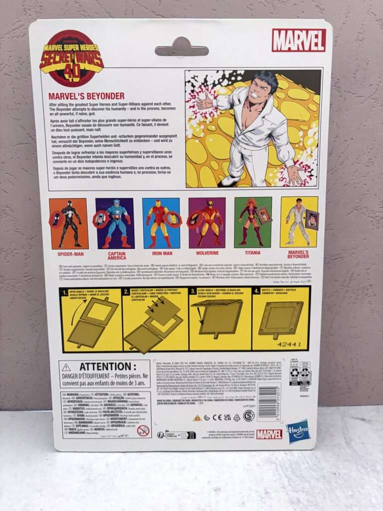 Marvel Legends Series Secret Wars The Beyonder action figure card back.