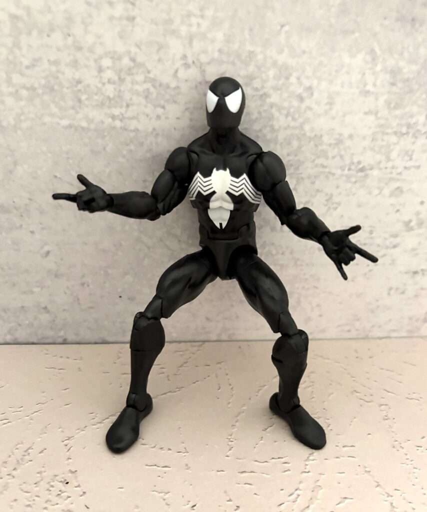 Spider-Man action figure in web-spinning pose.