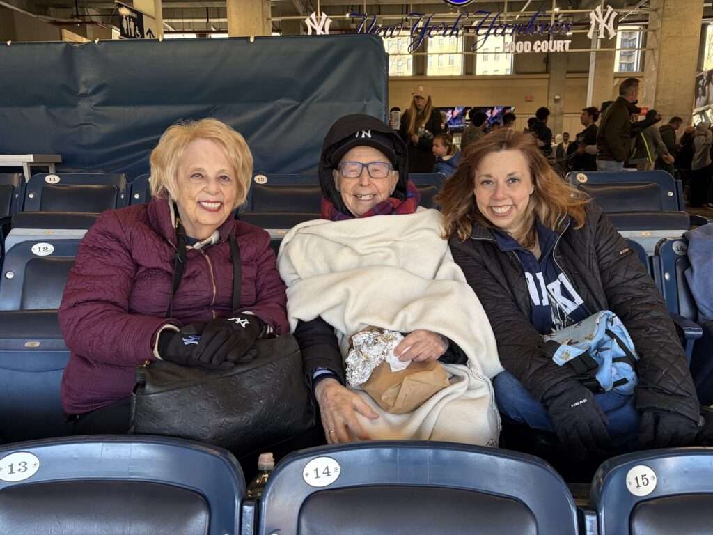 Bundled up at Yankee Stadium