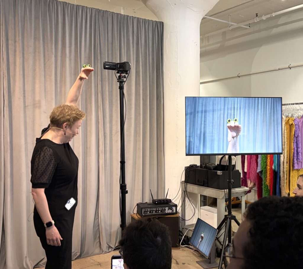 Puppeteer with camera and monitor