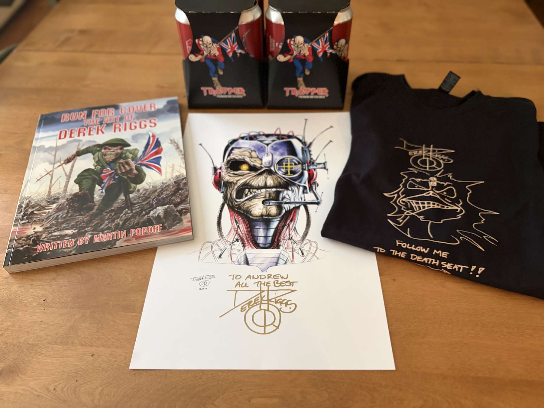 Iron Maiden artist Derek Riggs' art book, T-shirt and print