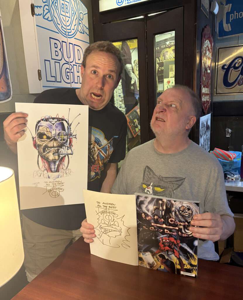 Me and artist Derek Riggs at the Old Canal Inn