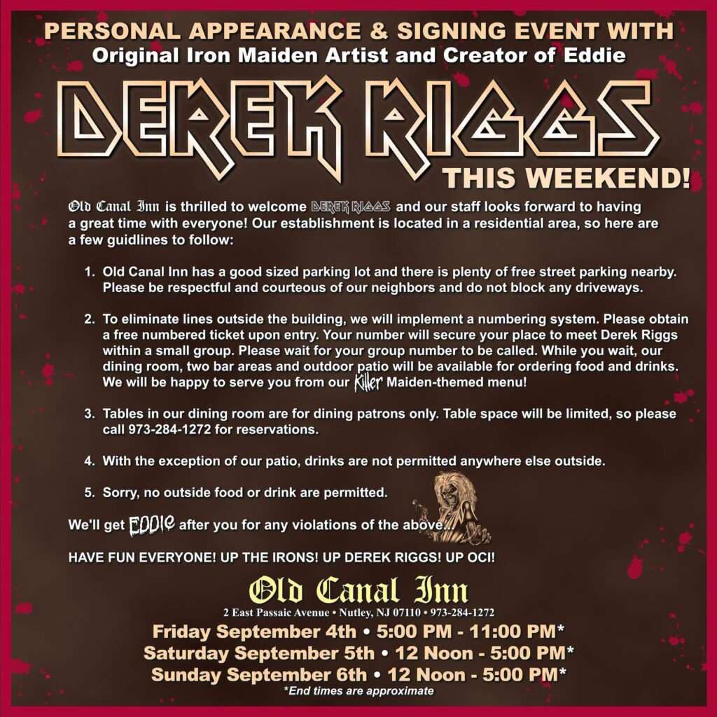 Old Canal Inn signing instructions with Derek Riggs